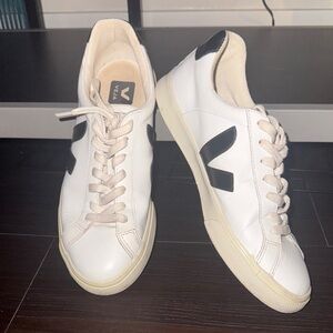Veja White Sneakers with Black Details